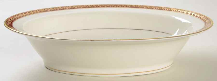 Lauria Red 9" Oval Vegetable Bowl by Haviland-1