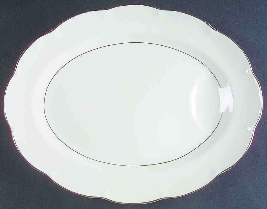 Leeds White 11" Oval Serving Platter by Haviland-1