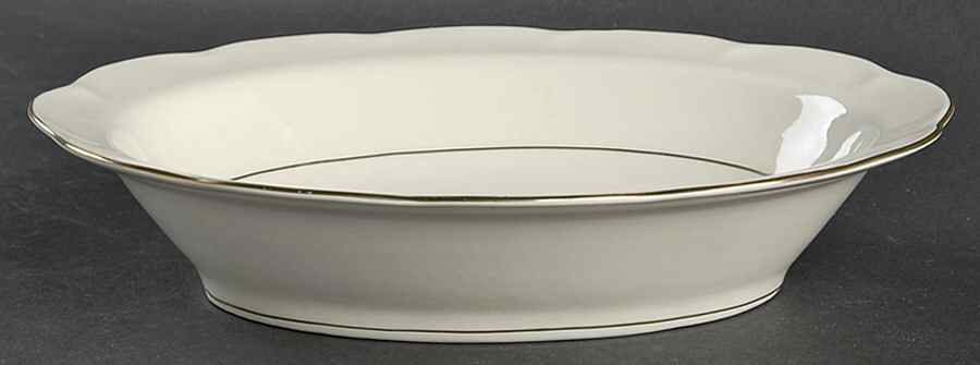 Leeds White 9" Oval Vegetable Bowl by Haviland-1