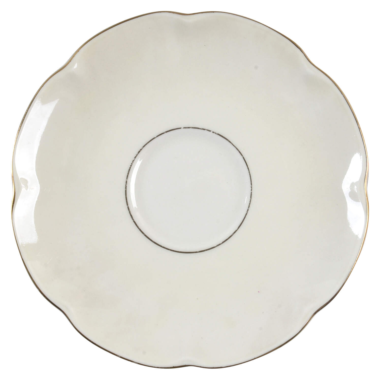 Leeds White and Cream Saucer by Haviland-1