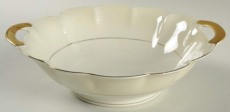 Leeds White and Cream 10" Round Vegetable Bowl by Haviland-1