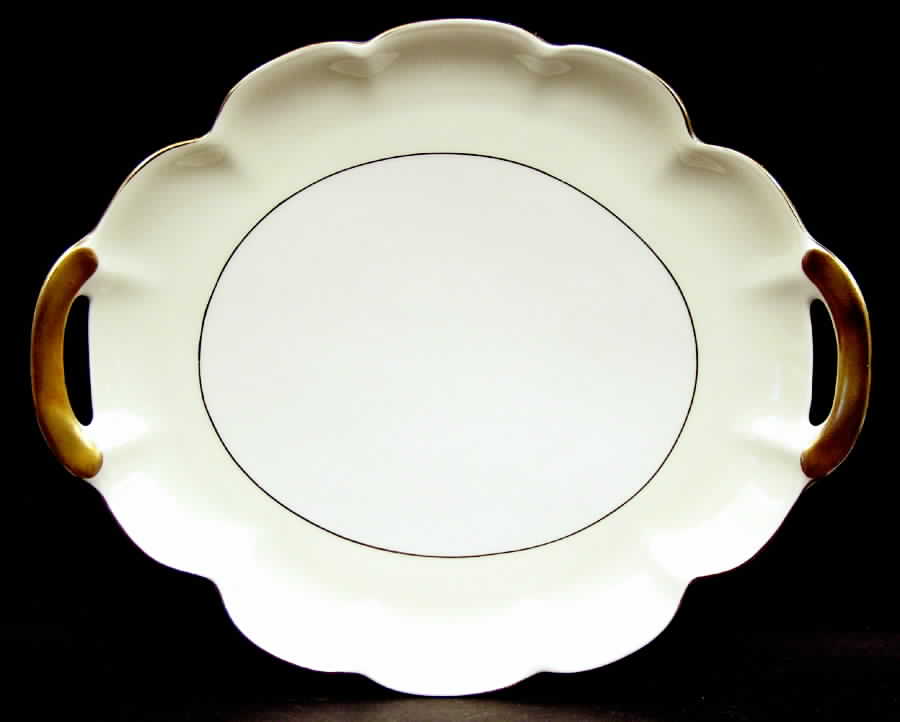 Leeds White and Cream Handled Cake Plate by Haviland-1