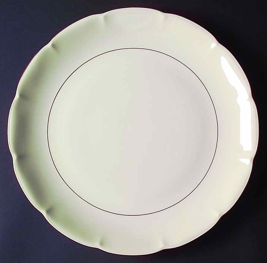 Leeds White and Cream 12" Chop Plate (Round Platter) by Haviland-1