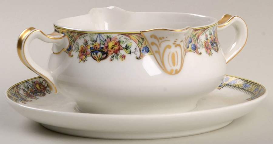 Linden Gravy Boat with Attached Underplate by Haviland-1