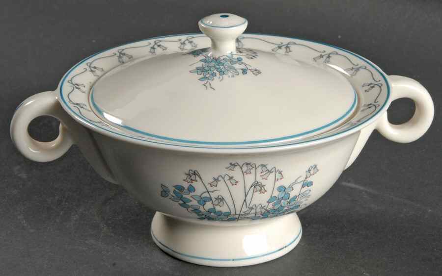Linneae-Linnaea Sugar Bowl & Lid by Haviland-1