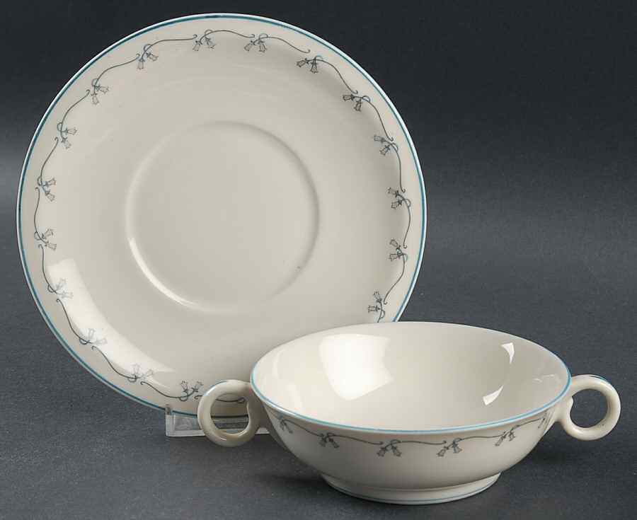 Linneae-Linnaea Footed Cream Soup Bowl & Saucer Set by Haviland-1