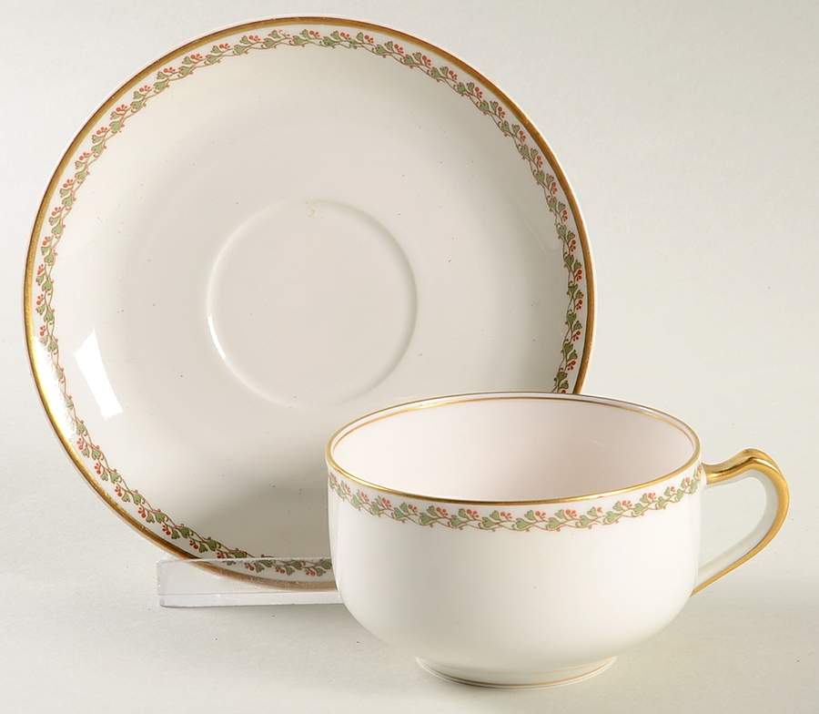Lisbon Flat Cup & Saucer Set by Haviland-1