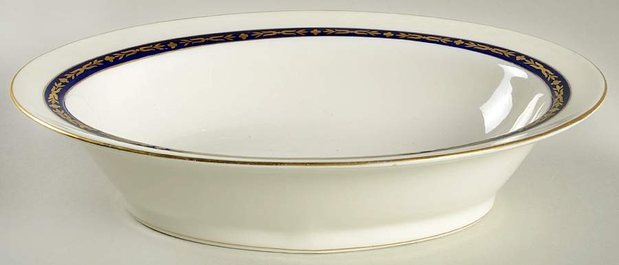 Lombardie Blue 9" Oval Vegetable Bowl by Haviland-1