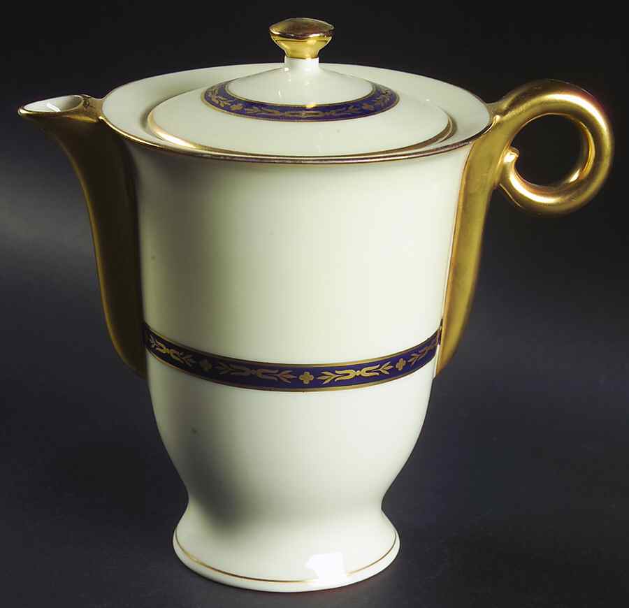 Lombardie Blue Coffee Pot & Lid by Haviland-1
