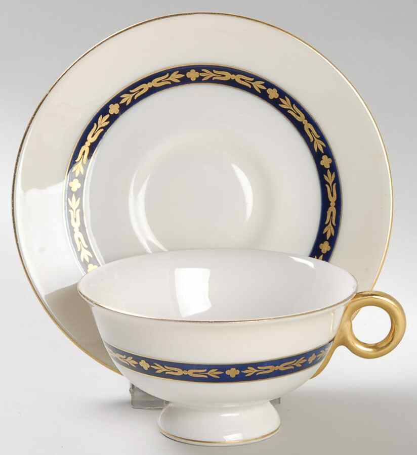 Lombardie Blue Footed Cup & Saucer Set by Haviland-1