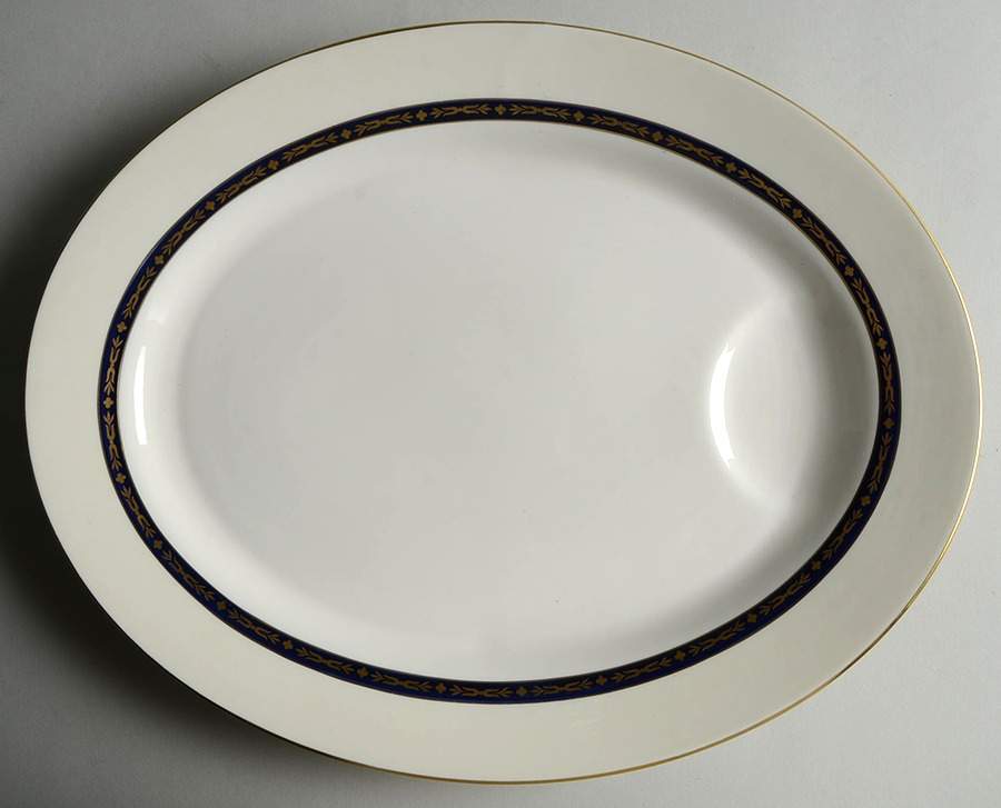 Lombardie Blue 16" Oval Serving Platter by Haviland-1