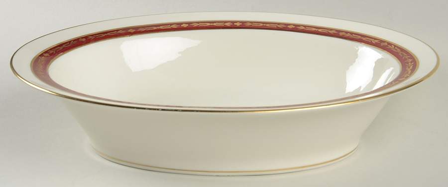 Lombardie Red 9" Oval Vegetable Bowl by Haviland-1