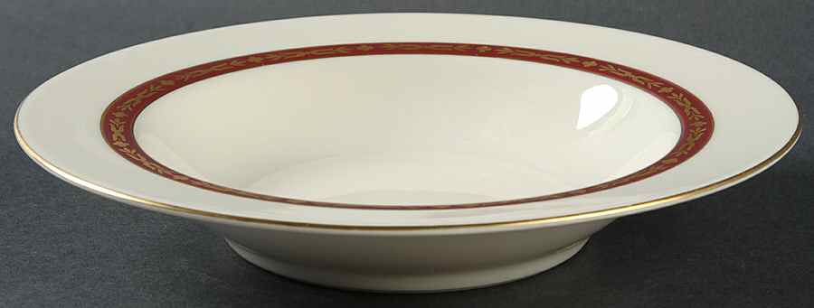 Lombardie Red Rim Soup Bowl by Haviland-1