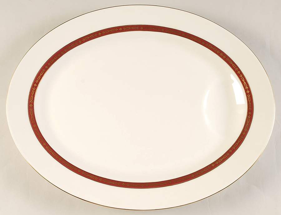 Lombardie Red 16" Oval Serving Platter by Haviland-1