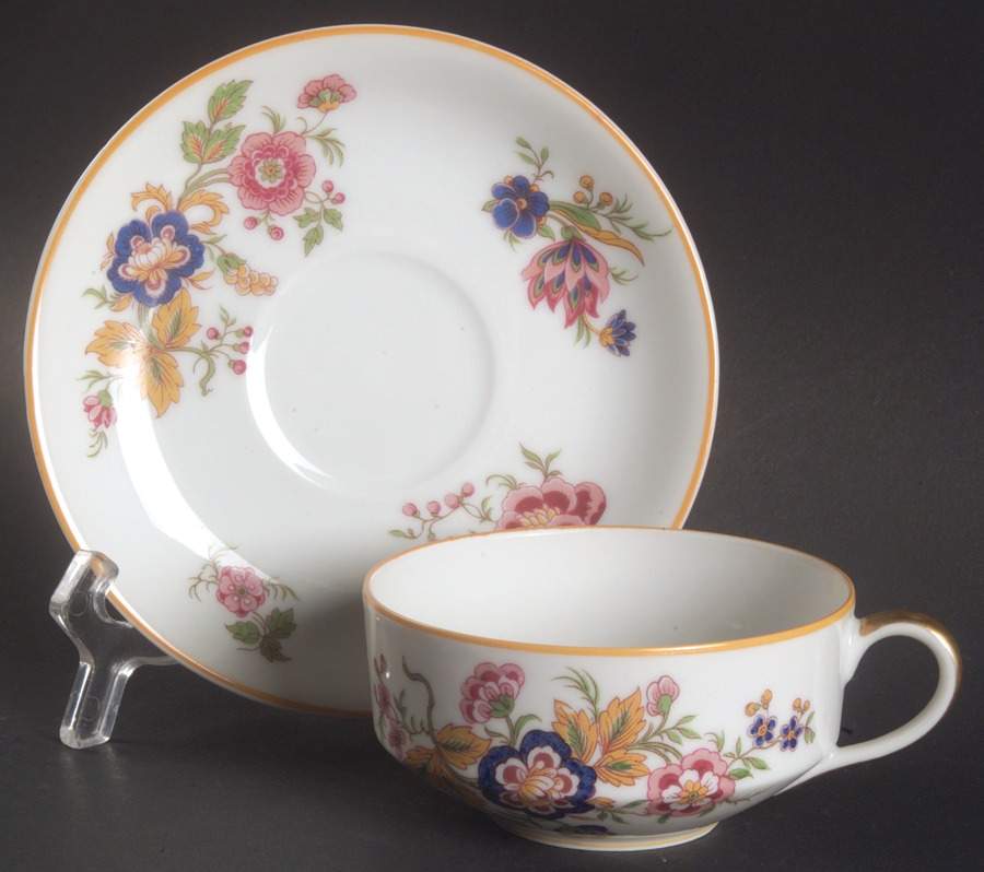 Lorraine Flat Cup & Saucer Set by Haviland-1