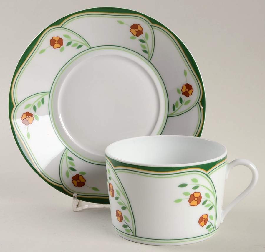 Lotus Flat Cup & Saucer Set by Haviland-1