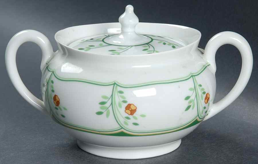 Lotus Sugar Bowl & Lid by Haviland-1