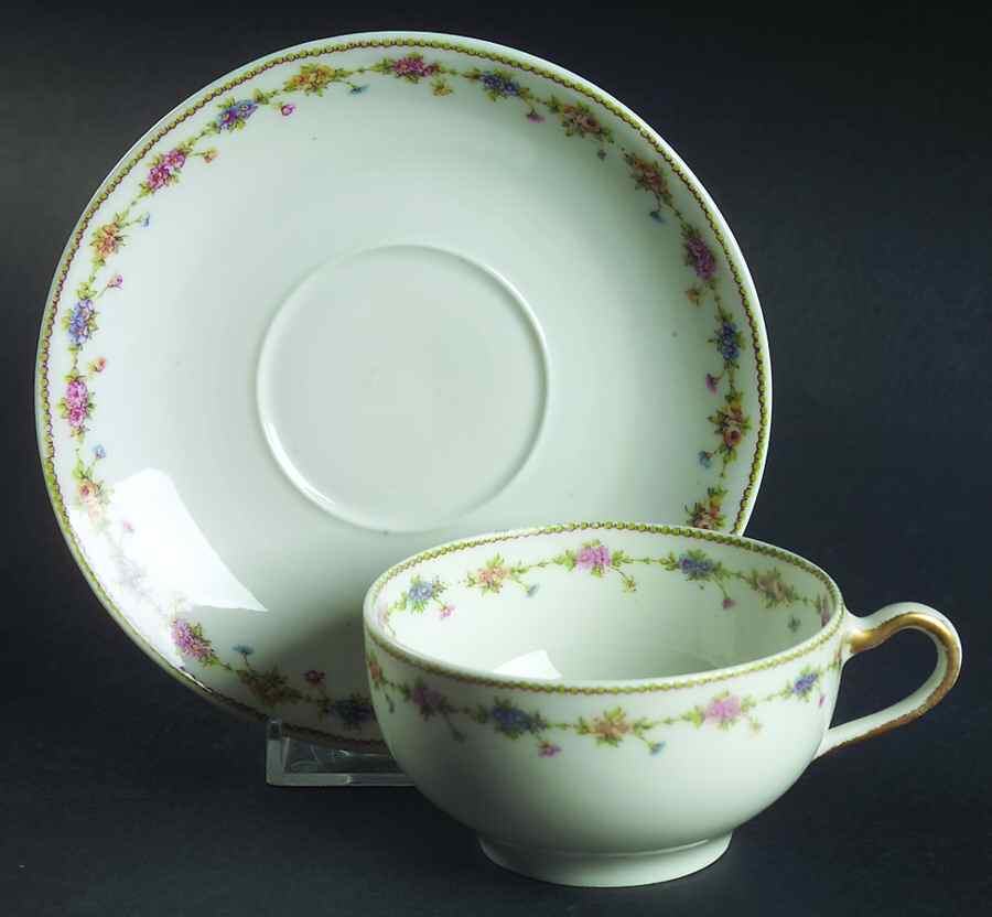 Louvre Flat Cup & Saucer Set by Haviland-1