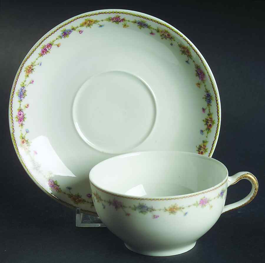 Louvre Flat Cup & Saucer Set by Haviland-1