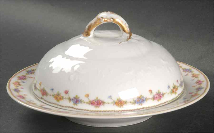 Louvre Round Covered Butter by Haviland-1