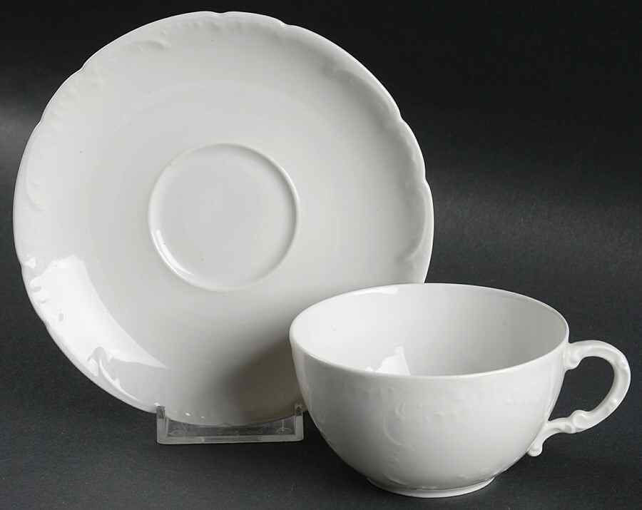 Louis XV Flat Cup & Saucer Set by Haviland-1