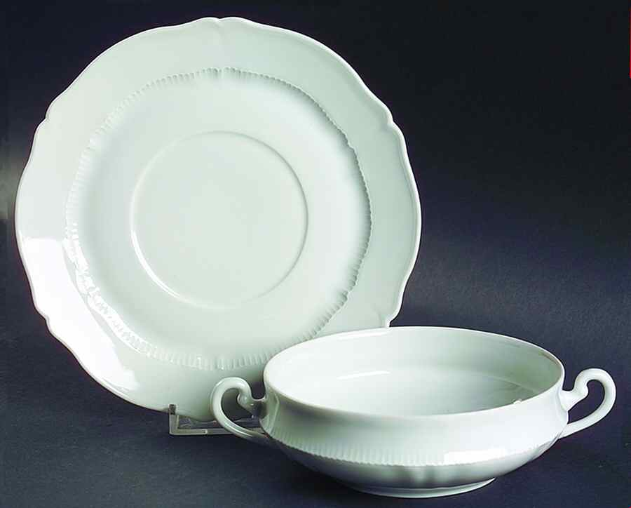 Louis XV (Newer) Flat Cream Soup Bowl & Saucer Set by Haviland-1