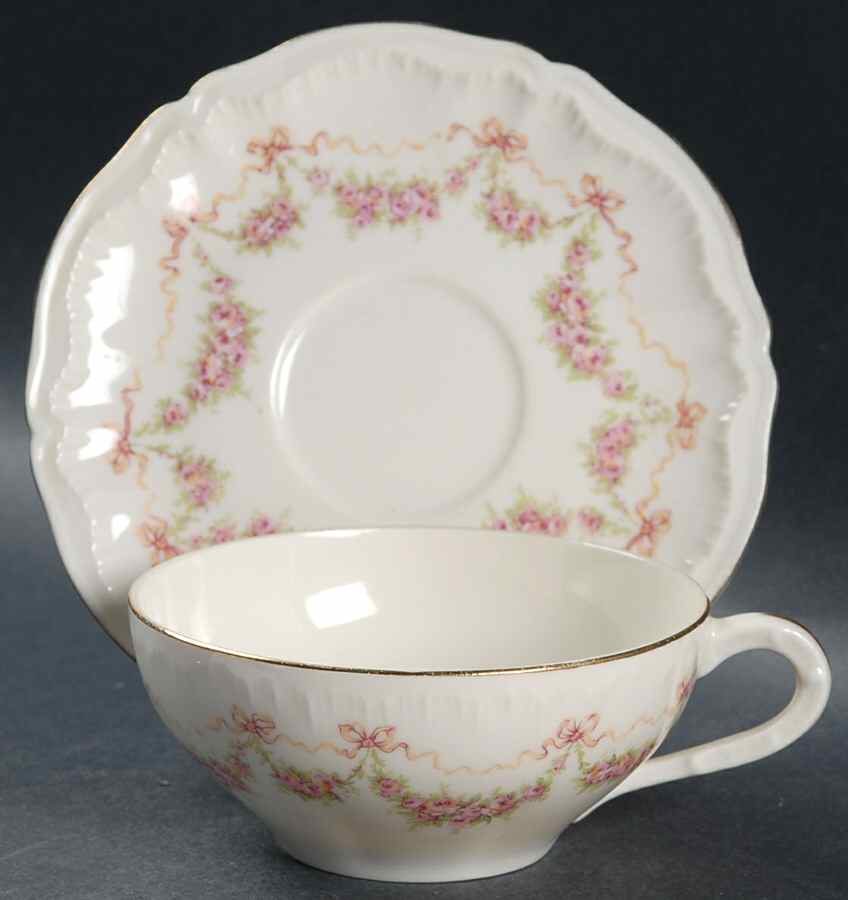 Louise Flat Cup & Saucer Set by Haviland-1