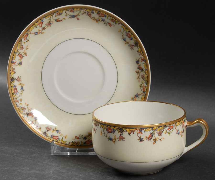 Louvain Flat Cup & Saucer Set by Haviland-1