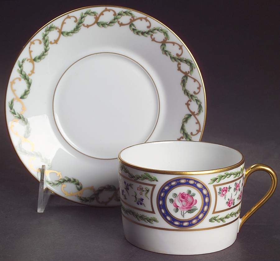 Louveciennes Flat Cup & Saucer Set by Haviland-1
