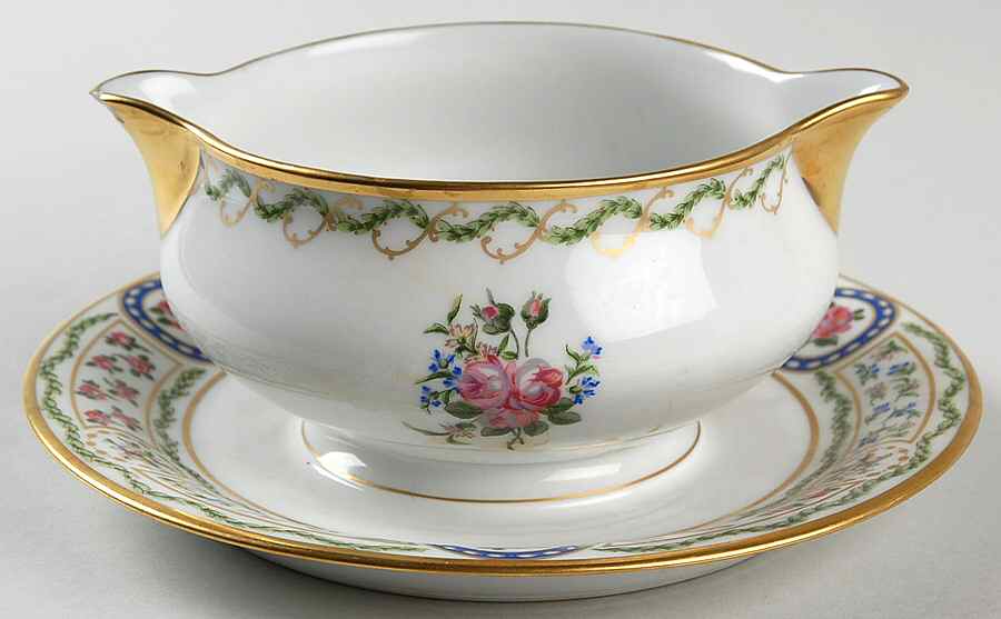 Louveciennes Gravy Boat with Attached Underplate by Haviland-1