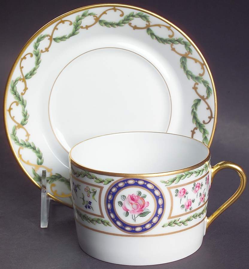 Louveciennes Flat Cup & Saucer Set by Haviland-1