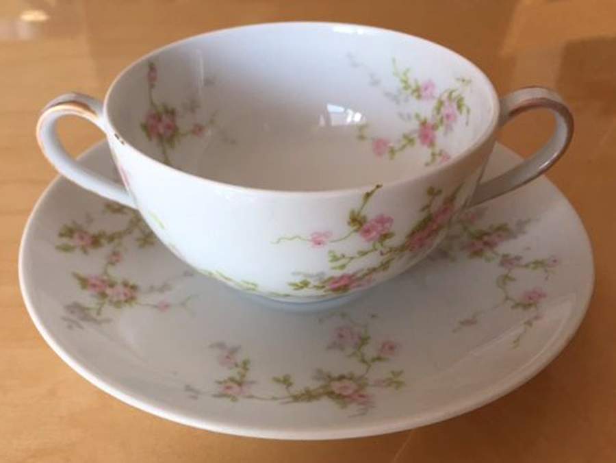 Lucille Flat Bouillon Cup & Saucer by Haviland-1