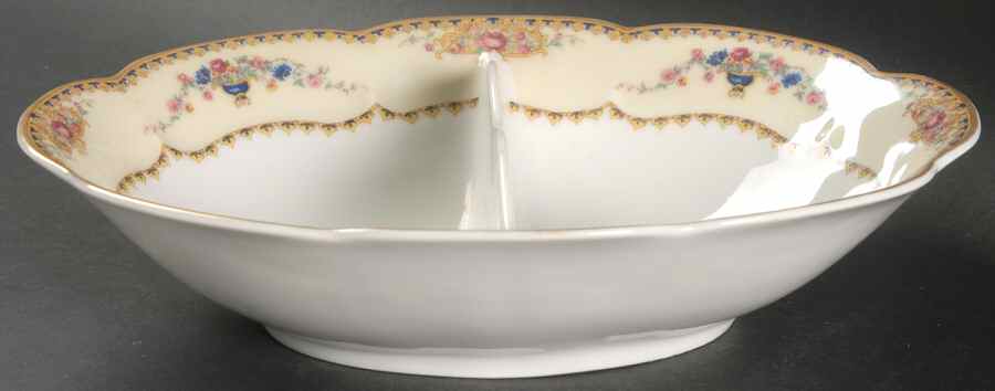 Lugano 10" Oval Divided Vegetable Bowl by Haviland-1