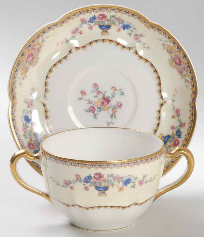 Lugano Flat Bouillon Cup & Saucer by Haviland-1