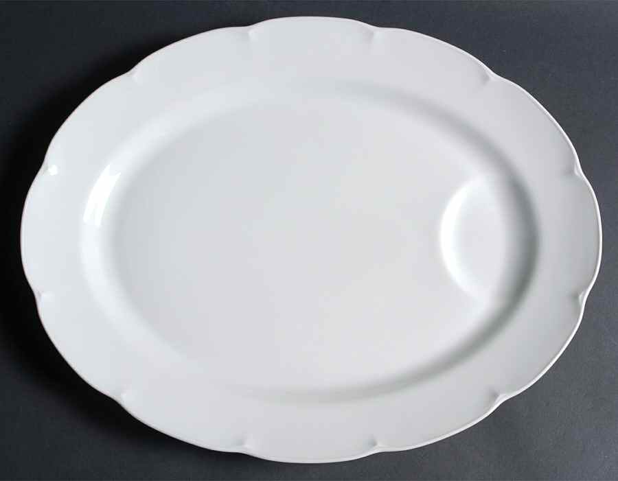 Lutece White 15" Oval Serving Platter by Haviland-1