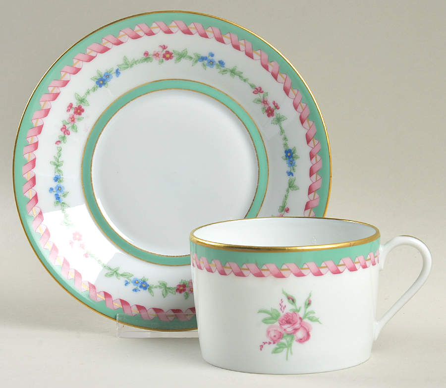 Marie Antoinette Flat Cup & Saucer Set by Haviland-1