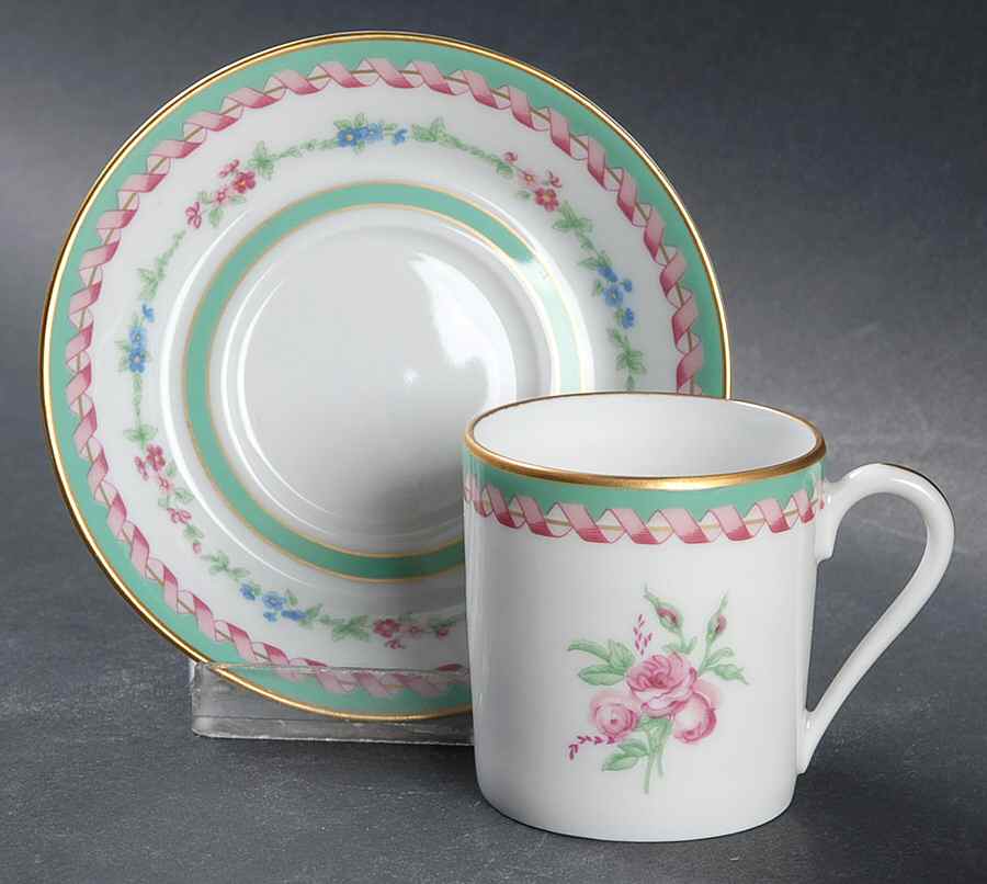 Marie Antoinette Flat Demitasse Cup & Saucer Set by Haviland-1
