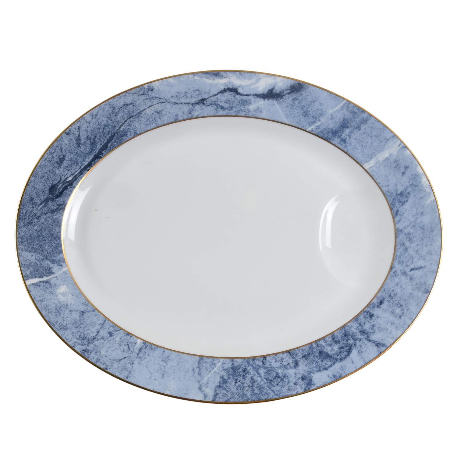 Marbre Bleu 13" Oval Serving Platter by Haviland-1