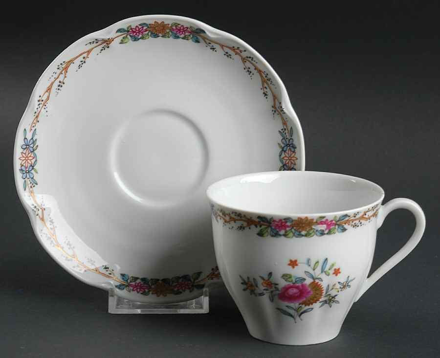 Madeleine Flat Cup & Saucer Set by Haviland-1