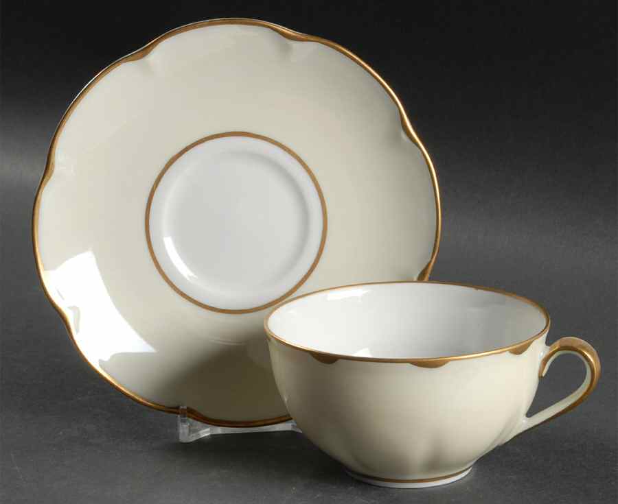 Magnolia Flat Cup & Saucer Set by Haviland-1