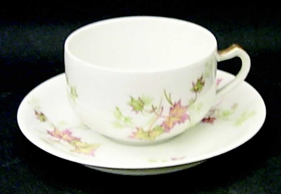 Maple Leaf Flat Cup & Saucer Set by Haviland-1