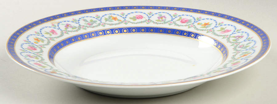 Malmaison (Newer, Blue Bands) Large Rim Soup Bowl by Haviland-1