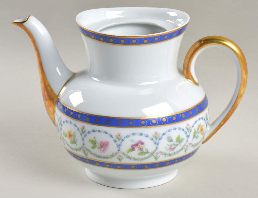 Malmaison (Newer, Blue Bands) Small Teapot No Lid by Haviland-1