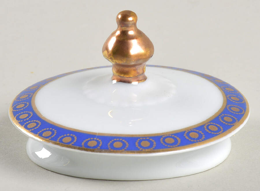 Malmaison (Newer, Blue Bands) Lid for Small Teapot by Haviland-1
