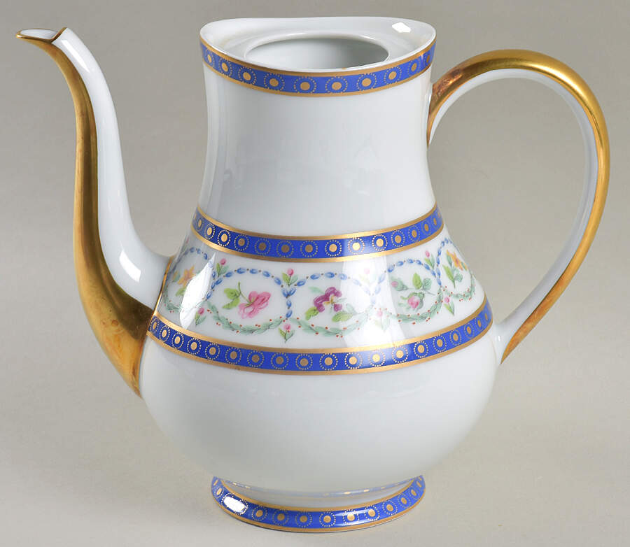 Malmaison (Newer, Blue Bands) Small Coffee Pot No Lid by Haviland-1