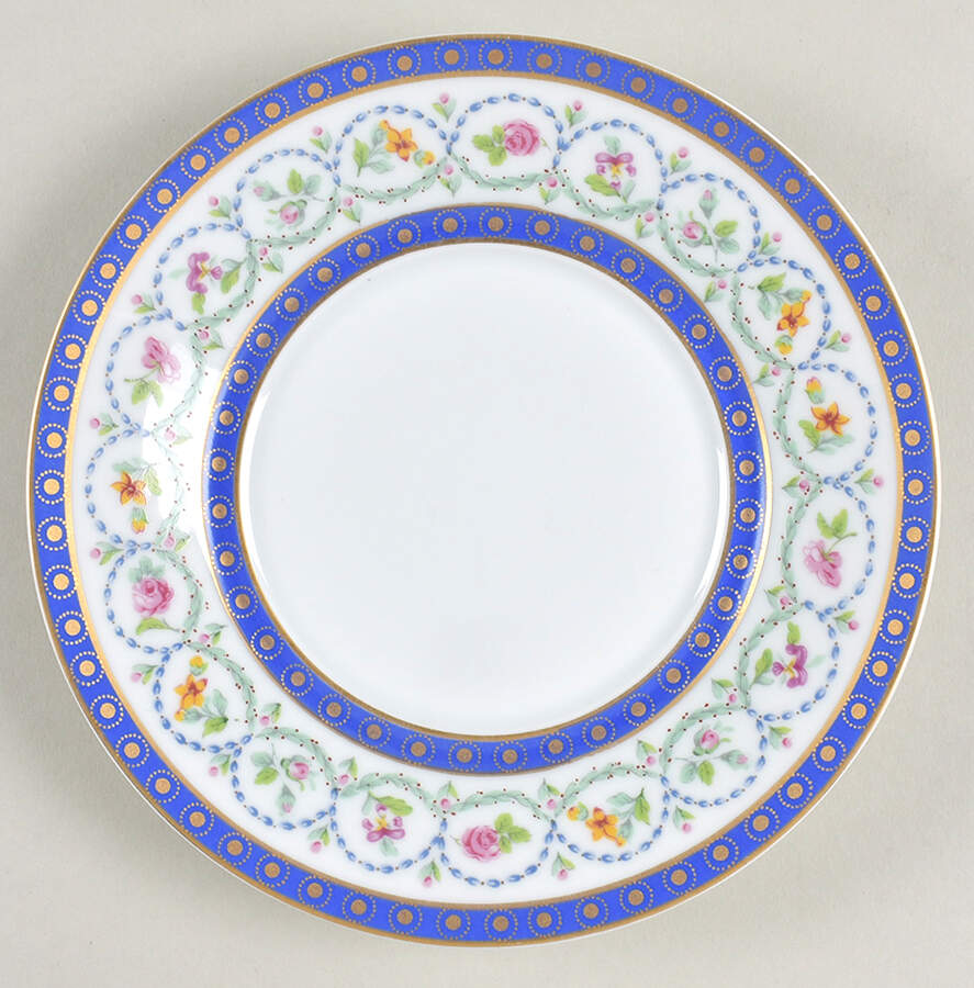 Malmaison (Newer, Blue Bands) Saucer for Breakfast Cup by Haviland-1