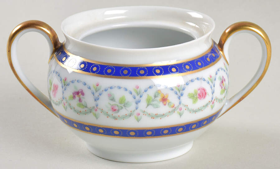 Malmaison (Newer, Blue Bands) Mini Sugar Bowl No Lid by Haviland-1
