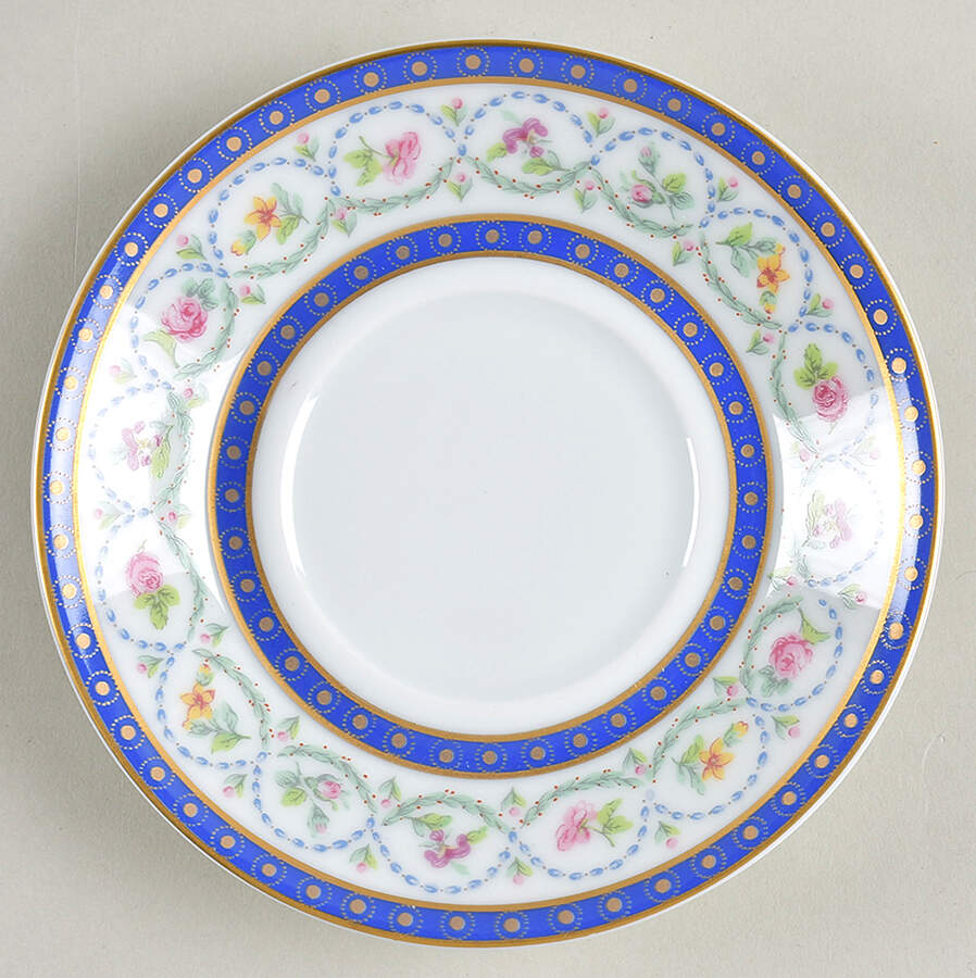 Malmaison (Newer, Blue Bands) Saucer for Flat Demitasse Cup by Haviland-1