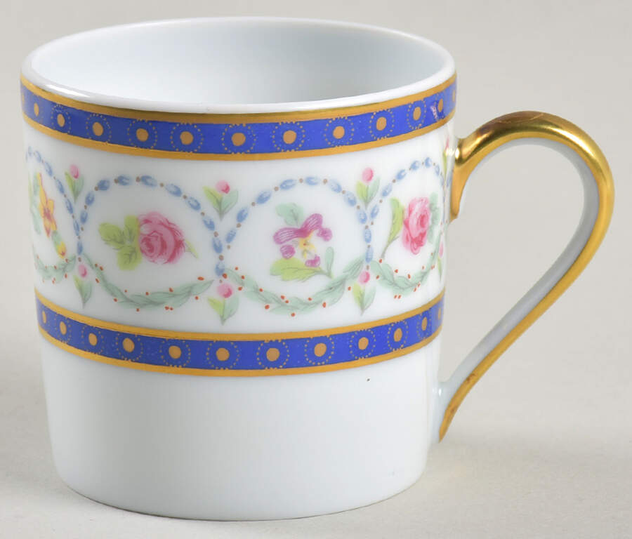 Malmaison (Newer, Blue Bands) Flat Demitasse Cup by Haviland-1