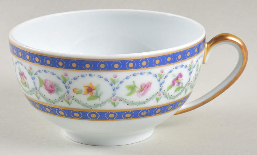 Malmaison (Newer, Blue Bands) Flat Cup by Haviland-1